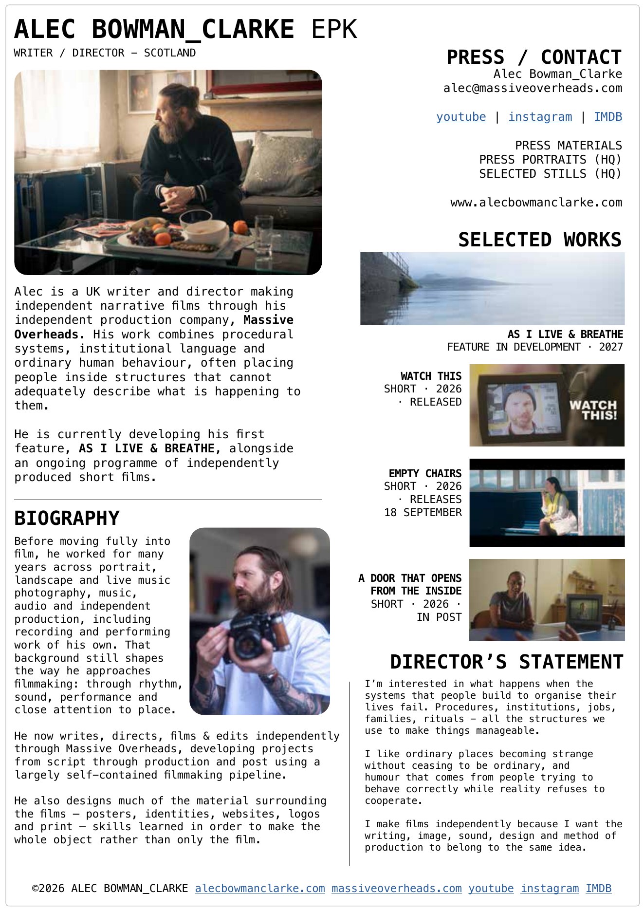Preview of Alec Bowman_Clarke one-page EPK